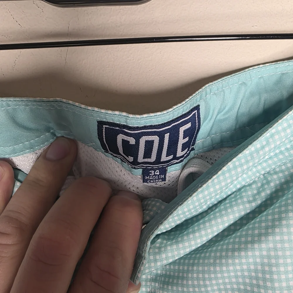 Cole Lined Swimsuit Light Blue Plaid Size 34